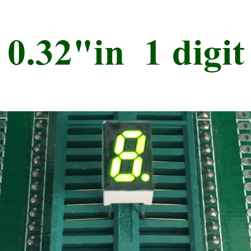 

20PCS/LOT 0.32" inch 1 Bit 7 Segment GREEN LED Display Digital Tube Plastic Metal Common ANODE/cathode(Nixie tube)