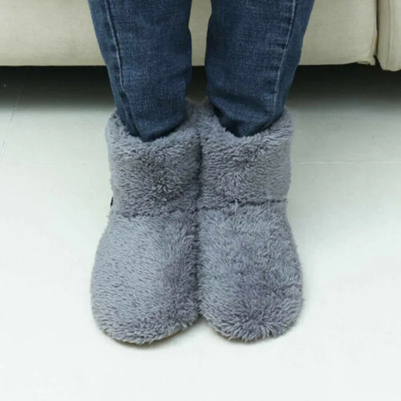 Usb Electric Foot Warmer Men Women Heated Shoes Winter Warm Snow Boots Washable Comfortable Plush Foot Heater Feet Warmer Shoes electric foot warmer