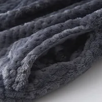 Homewear Women Men Extra Long Thermal Flannel Bathrobe Winter Warm Pregnant Bath Robe Zipper Hooded Dressing Gown Men Sleepwear 5