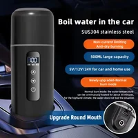 Smart Kettle with LED Temp Display 12V 24V 500ml Auto Heating Cup 3 Mode Electric Thermostatic Mug Stainless Steel Travel Bottle
