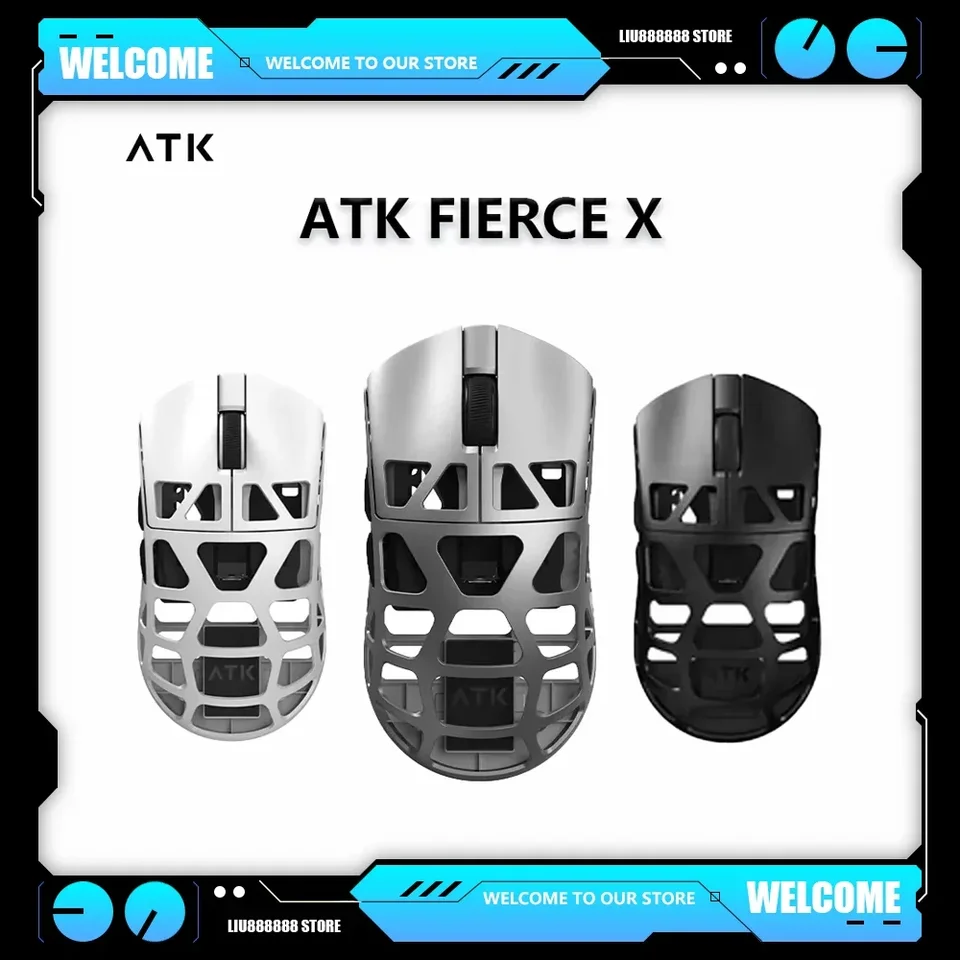42g ATK FIERCE X 8Kワイヤレスメッシュゲーミングマウス 本体 ATK FIERCE X | Lightweight Magnesium Alloy Gaming Mouse