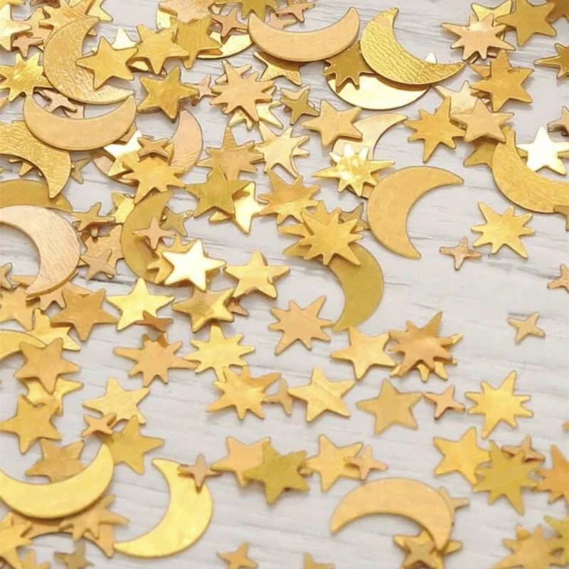 Moon & Star Star Dots Table Confetti Golden Silver Sequins party decorations paper confetti 15g for Baby Shower Birthday Party Bapstim Wedding Anniversary Advertise