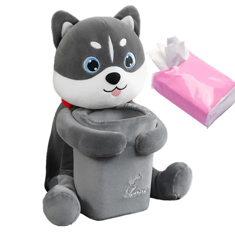 

2 In 1 Garbage Bin Tissue Dispenser Multifunction Cute Cartoon Animal Car Tissue Holder Universal Car Napkin Case Vehicle