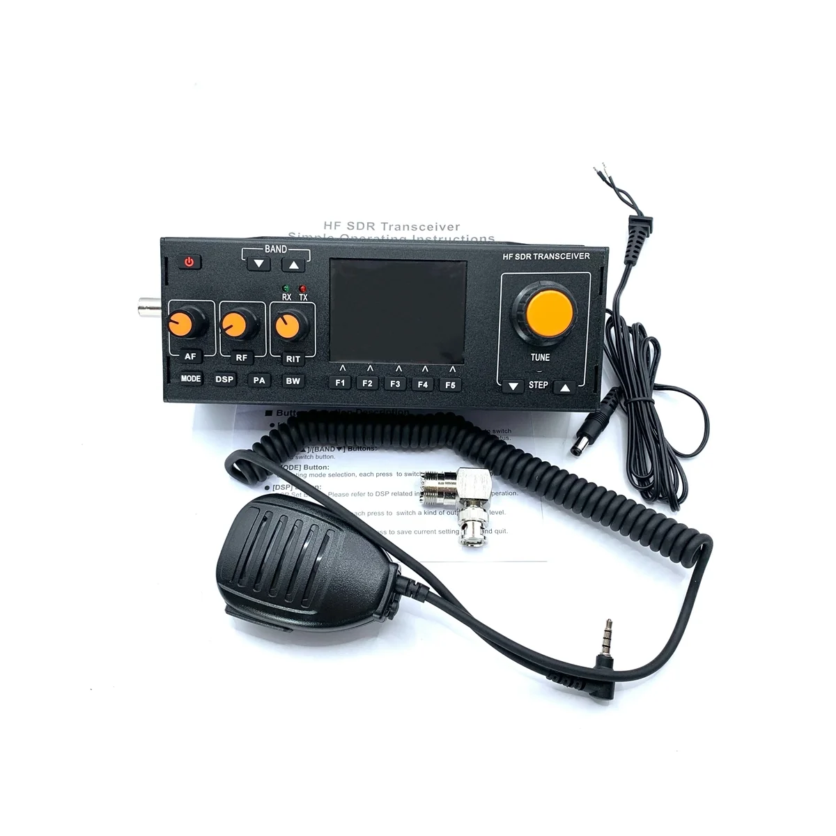 

RS-918 Plus HF SDR Transceiver MCHF-QRP Transceiver Amateur Shortwave Radio with Microphone Charger 3.4AH US Plug