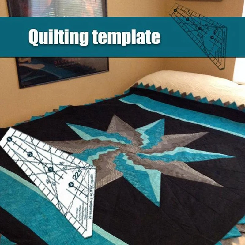 Acrylic Sewing Patchwork Ruler Squedge 22.5&deg;/45&deg; Sewing Template Ruler Patchwork Quilting DIY Stencil Tool-AA68