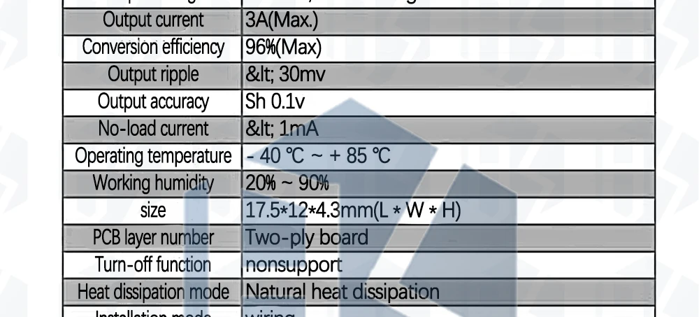 3A Mini DC-DC Abwärtswandler-Modul 5V-30V auf 3,3V 5V Spannungsregler PCB-Platine Leistungs-Abwärtswandler-Modul – Detail 9