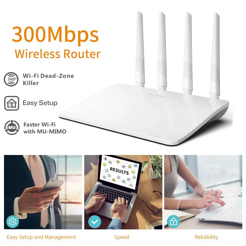 PIXLINK WR21Q WIFI Router Range Repeater 802.11 B /g/n 2.4G 300Mbps 4 Antennas