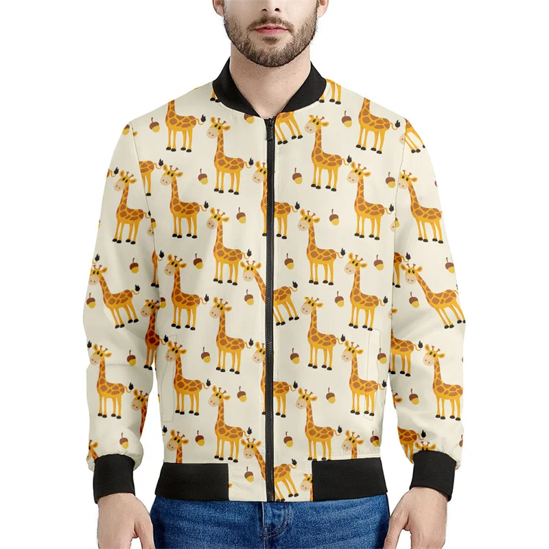 thumbnail image 1 of Chaqueta con estampado 3D de jirafa y dibujos animados para hombre, sudadera holgada, chaqueta informal con cremallera para niño, ropa de calle, abrigo, 1 of 5