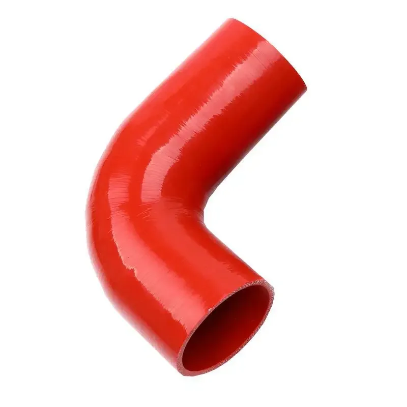 X AUTOHAUX Tubo Flessibile In Silicone 90° 64-76mm, Rosso, Per Sistema Raffreddamento Auto