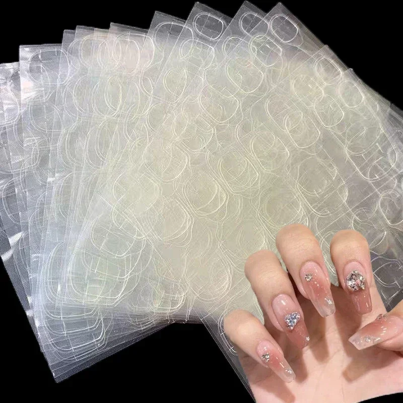 Transparent False Jelly Nail Tips Sticker Double Side Gel Nail Glue for Press On Nails Self-Adhesive False Manicure Decal 10pack nail stickers nail glue nail decals