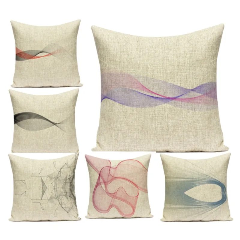 

Geometric Stripe Painting Pillow Cover Bed Decor Colorful Cushion Cover 50x50cm Home Decor Simple Art Pillowcase G586