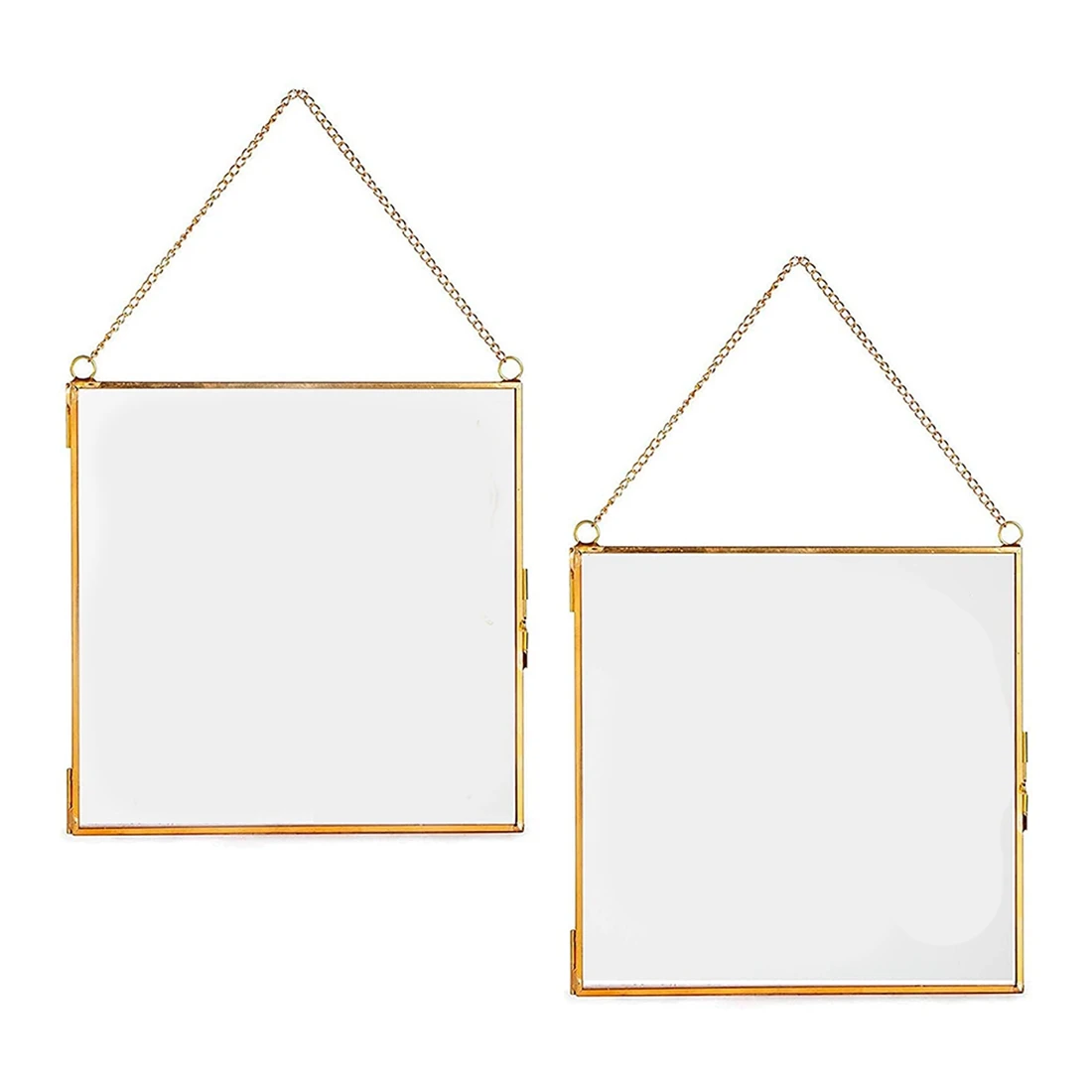 

2 шт. стеклянная рамка для прессованных цветов, квадратные металлические рамки для картин с листьями и рисунком, прозрачные двойные стеклянные плавающие рамки