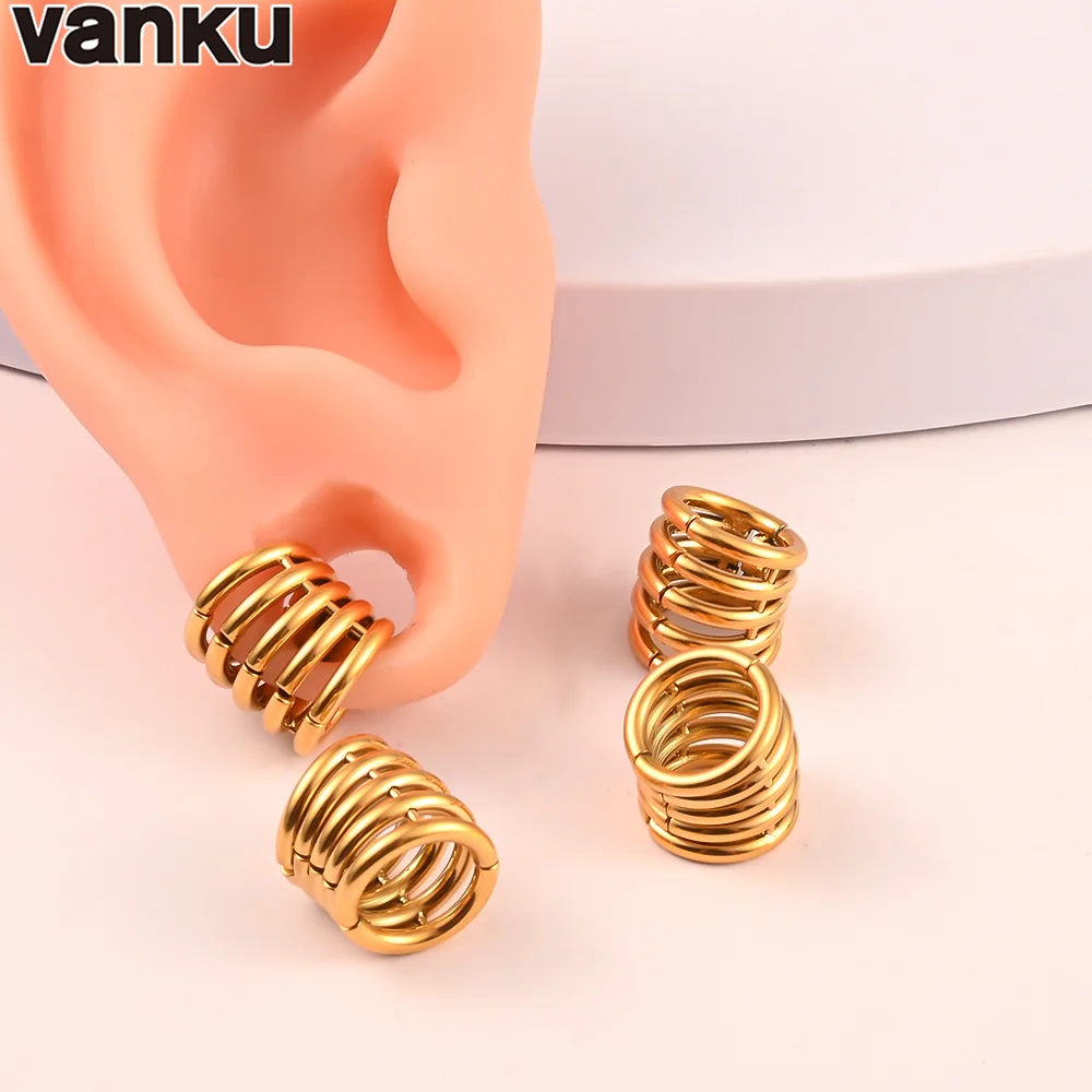 1PC Vanku Ear Lobe Cuff Ear Gauge Plugs Tunnels Stretcher Lobe Weights Women Clip on Cartilage Body Piercing Jewelry