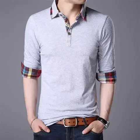 thumbnail image 1 of Ropa para hombre Jersey Top Talla grande Camiseta tipo polo para hombre Gran tamaño Blanco Botones a granel Harajuku Moda Xl Ajuste regular Algodón A, 1 of 5