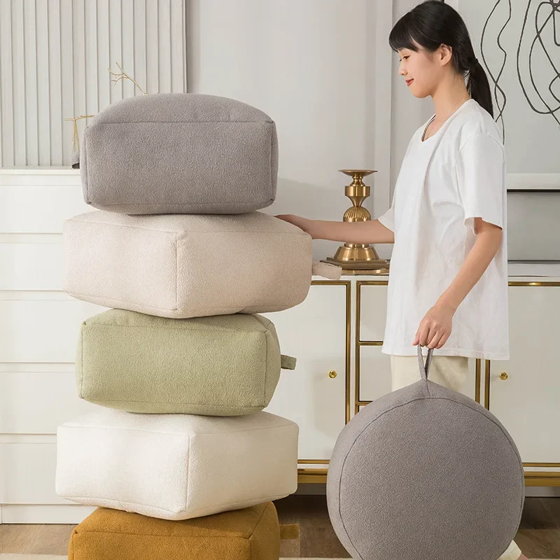 Lazy Sofa Ottoman Foot Stool Cover No Inner Modern Designed Footstool Side Table Chair Stool Versatile Low Sofa