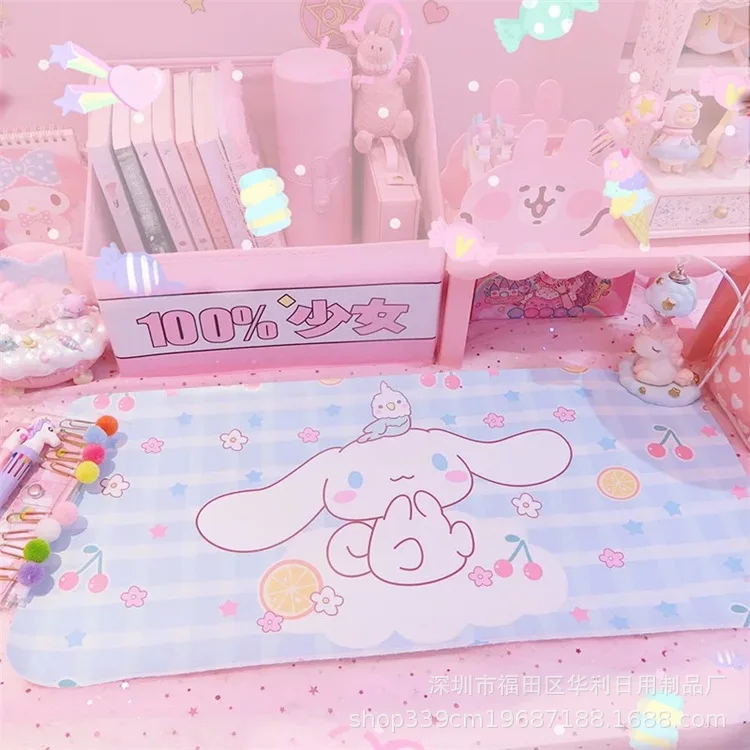 

30*60cm Kawaii Sanrio Cinnamonroll My Melody Cartoon Mouse Pad pvc Non-slip Desktop Table Mat Student Desk Mat boy girl Gift