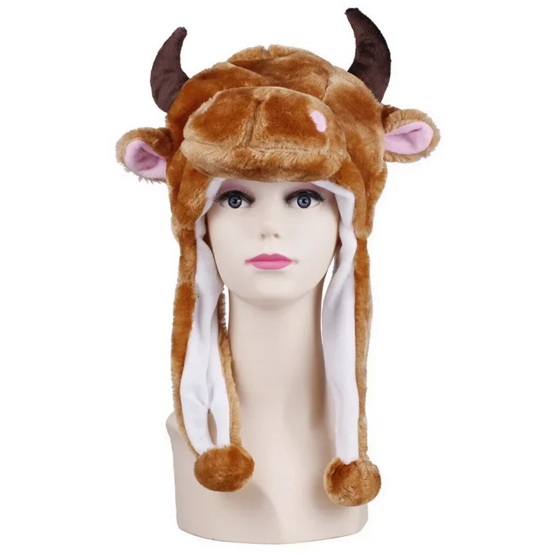 Bonnet Ours Polaire Avec Oreilles Bougent - Chapeau D'hiver Drôle En Peluche Pour Enfant Et Adulte - Déguisement Cosplay Animal Pour Fêtes