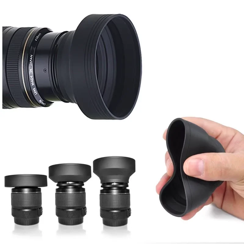 Multi-Size Adjustable Rubber Lens Hood