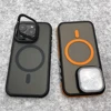 Glass Lens Camera Protection Stand For Magsafe Magnetic Phone Case For iPhone 15 11 12 13 14 16 Pro Max Plus Matte Clear Cover 3