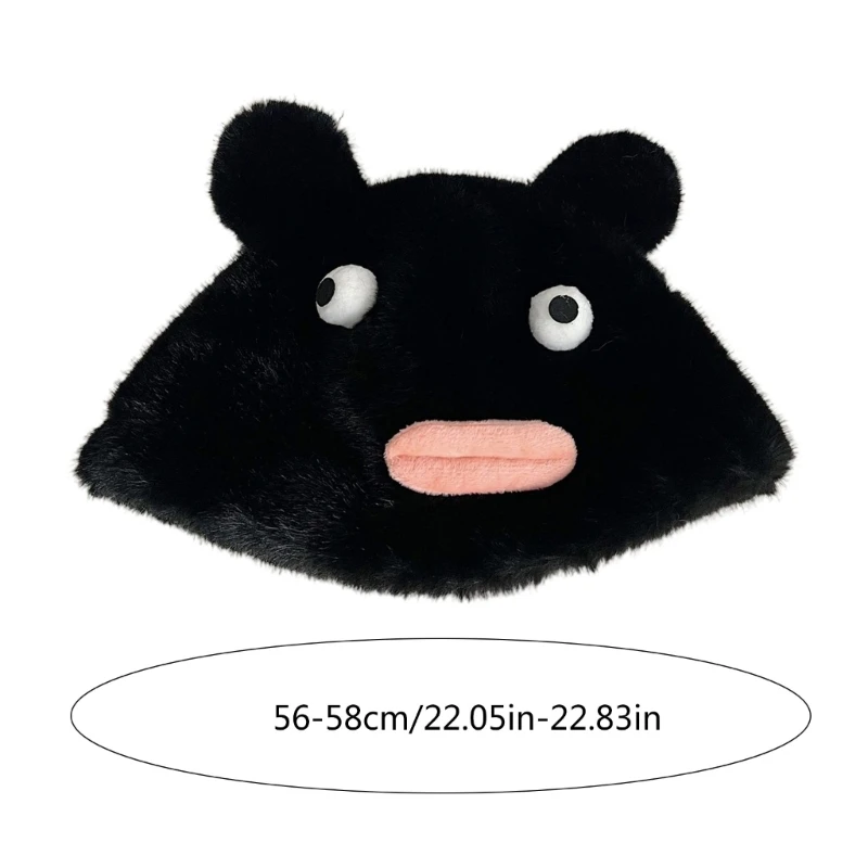 사랑스러운 플러시 곰 모자 방풍 따뜻한 해골 모자 풀오버 비니 여성 재미 있은 모자
