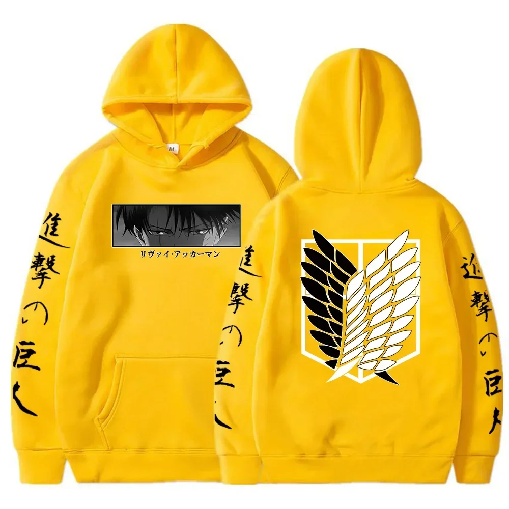 Attack on Titan Levi Kyojin No Shingeki Anime Print Hoodie Sweatshirt Men Women Harajuku Pullover Plus Size 6