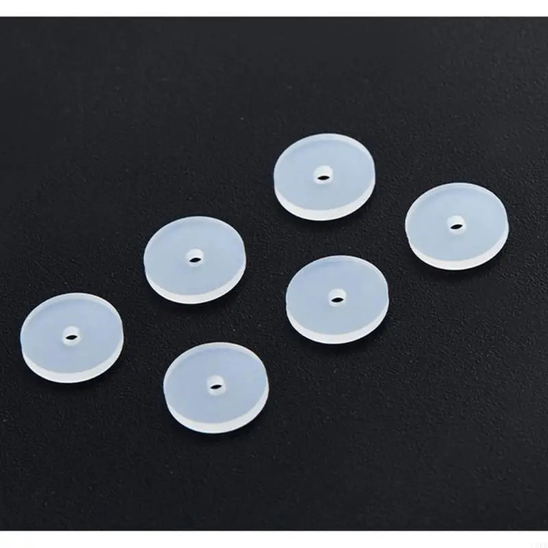 C1FE 100pcs Clear Silicone Earring Disc Pads Stylish Ear Closures for Heavy Earrings