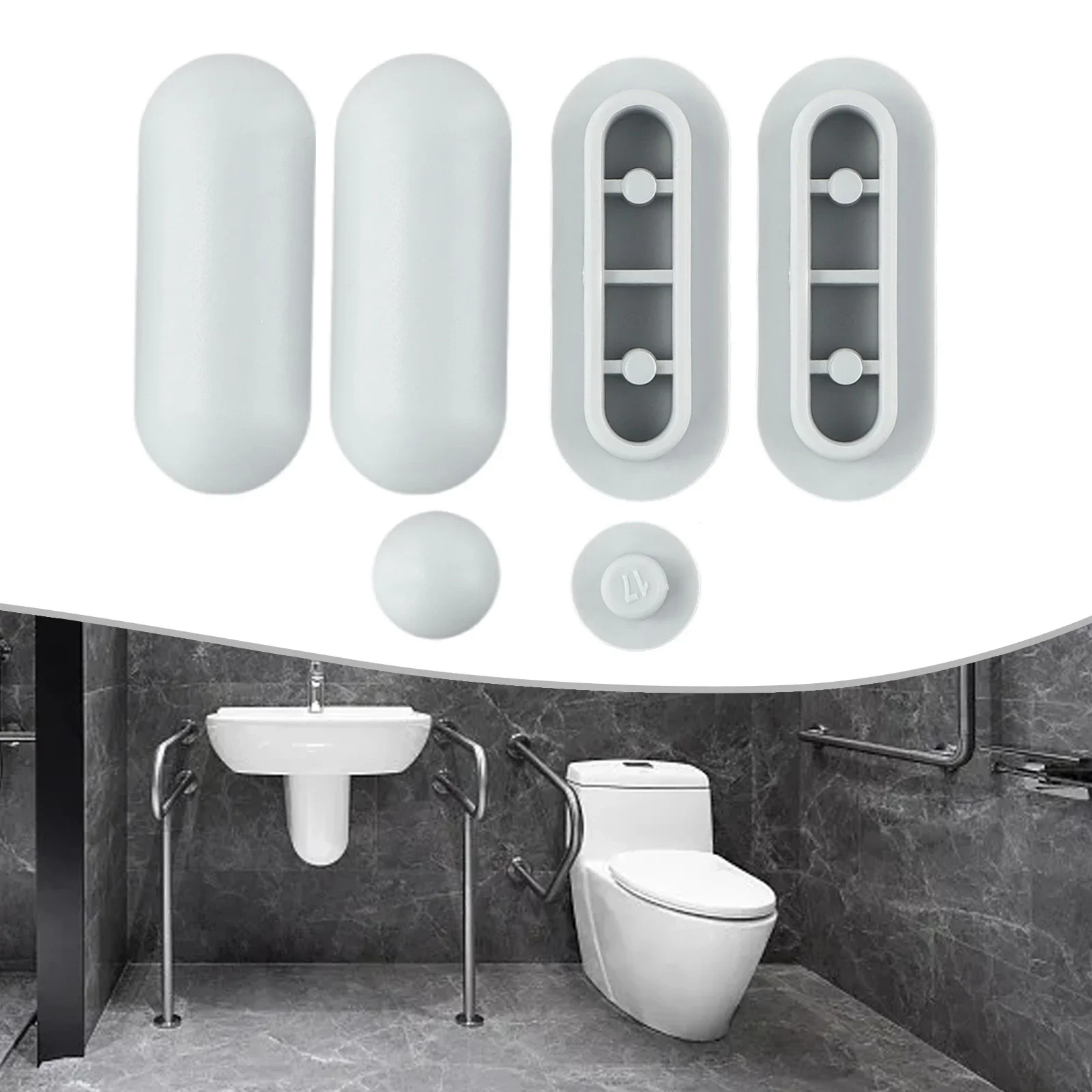 6pcs Antislip Gasket Toilet Seat Bumper Shock Absorber Toilet Seat Cushion Pad ers Bathroom Lifter Kits