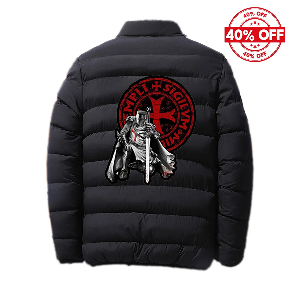 Cotton Hoodie Jacket Autumn Winter Knights Templar Pattern