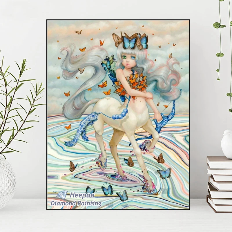 Cartoon Fantasy Colorful Animal Girl 5D DIY Diamond Painting Embroidery Cross Stitch Mosaic Handicraft Home Decor Gift