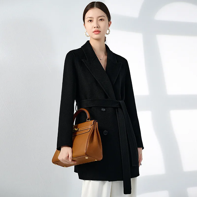 

Женский двусторонний кашемировый свитер из чистого кашемира, длинная куртка