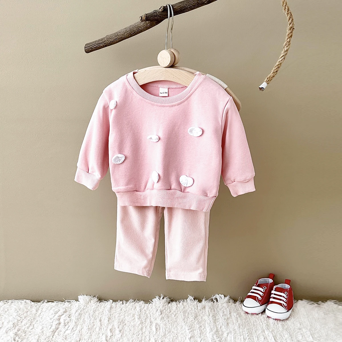 Infant Outfits Baby Girl Clothes Floral Sweatshirt Long Sleeve Tops+Pants Newborn Suit 2Pcs Cotton Kids Children's Clothing Sets
