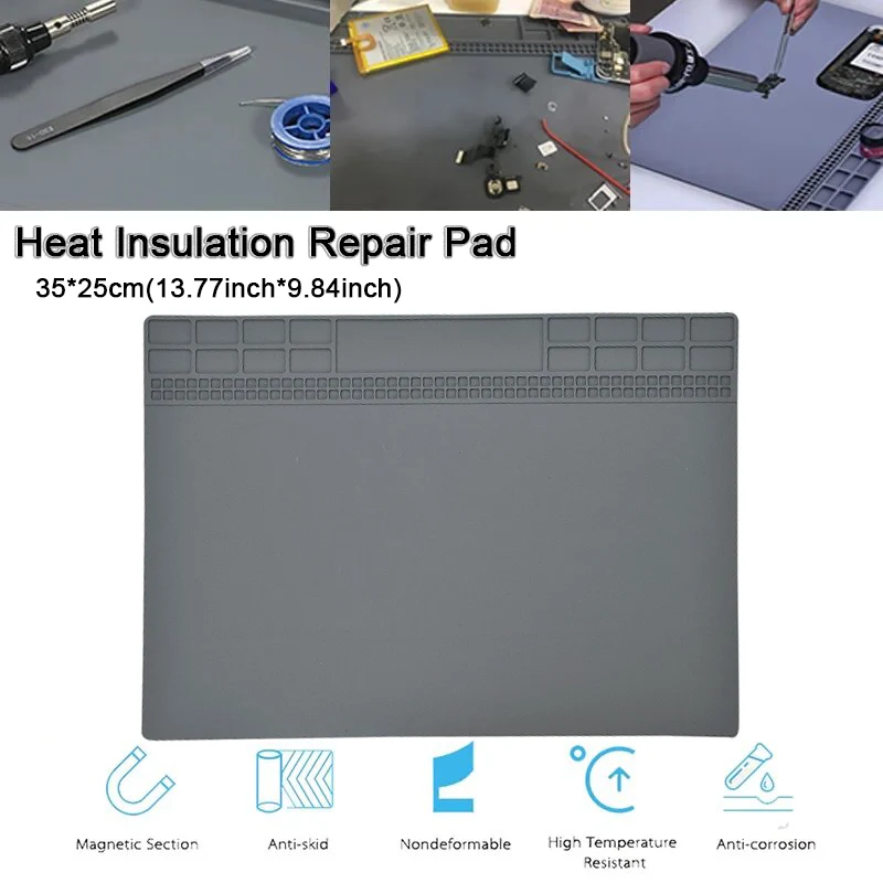 Soldering Work Mat Insulation Heat Insulation Repair Pad Silicon Welding Soldering Maintenance Platform 350*250mm