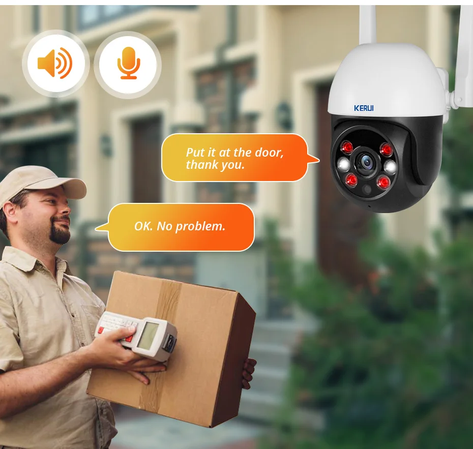 KERUI Tuya 5MP Outdoor IP WIFI Camera Security IPTZ ntelligent Auto- Tracking Tuya Cloud Storage CCTV Surveillance Camera 4