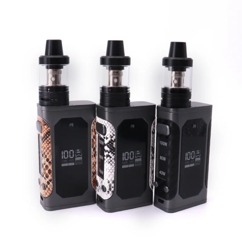 

Vape Pen Smoke P8 100w Box Mod Starter Kit 2200mah Battery 2.5ml 0.5ohm Atomizer Tank Electronic Cigarettes Vapor Vaper Kits