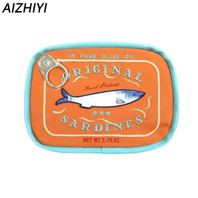 Canned Sardines Style Makeup Bag Creative Travel Cosmetic Bag Cute Toiletry Bath Wash Bag Women Handbags Makeup Bags Pouch Case
