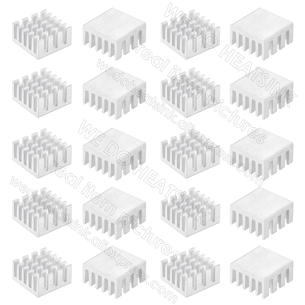 WE DO HEATSINK CPU 칩셋, 실버 슬롯 알루미늄 방열판 쿨러 라디에이터, 열 패드 없음 또는 포함, 15x15x8mm