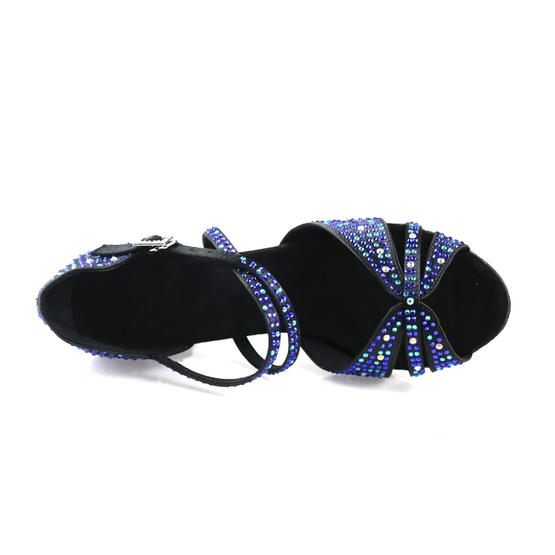 Rhinestone Dance Shoes Women Tango Salsa Latin Dance Shoes Ballroom Dance Heels Soft Sole Women Sandals Ladies Wedding Shoes