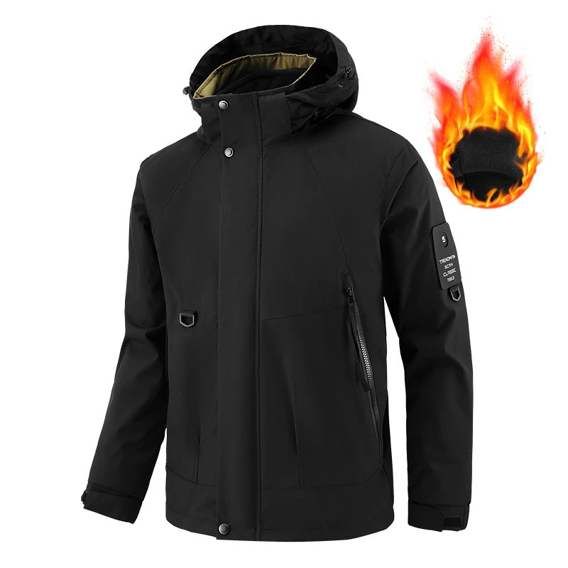 Winter Men Outdoor Windproof Ski Jacket Coat Man Sport Detachable 2 Piece Jacket Men Waterproof Jogger Windbreaker Plus Size 8XL 4