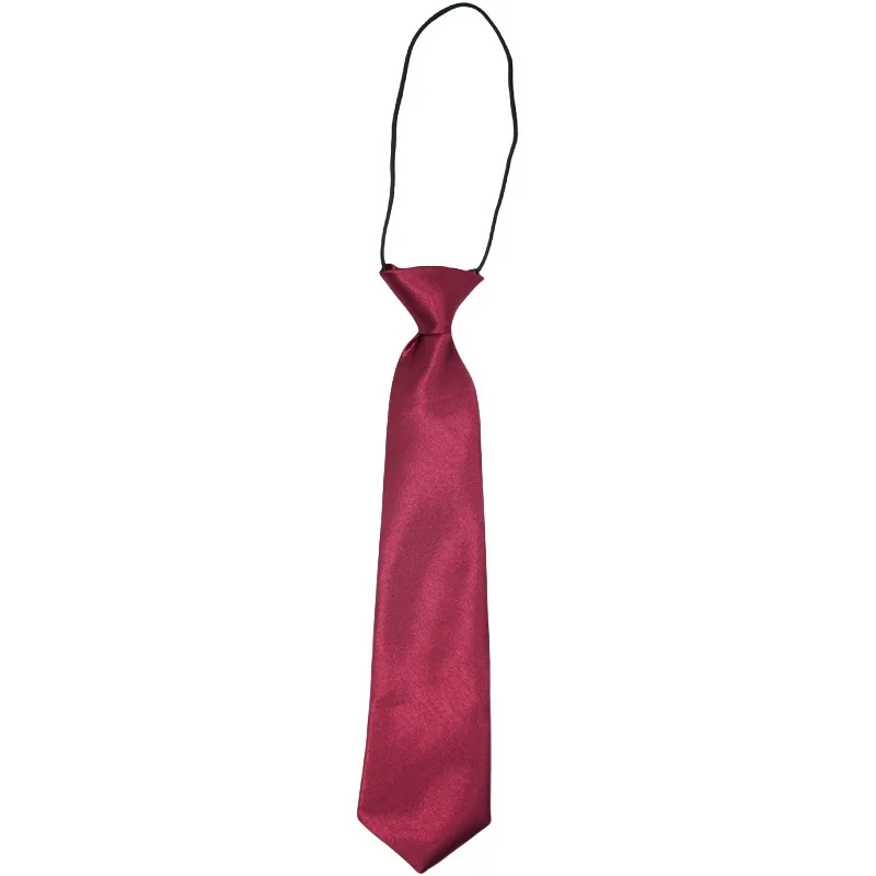 Children Small Necktie Fashion Solid Color Rubber Elastic Tie School Boys Girls Wedding Performance Daily Wear Shirt Accessories