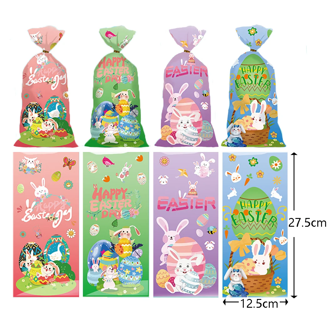 50 Stück Oster-Geschenktüten, Ostern, Süßigkeiten, Kekse, Kaninchen, Küken, Eier, Osterbeutel für Geschenkverpackung, Beutel, Osterdekoration 2026 – Detail 7