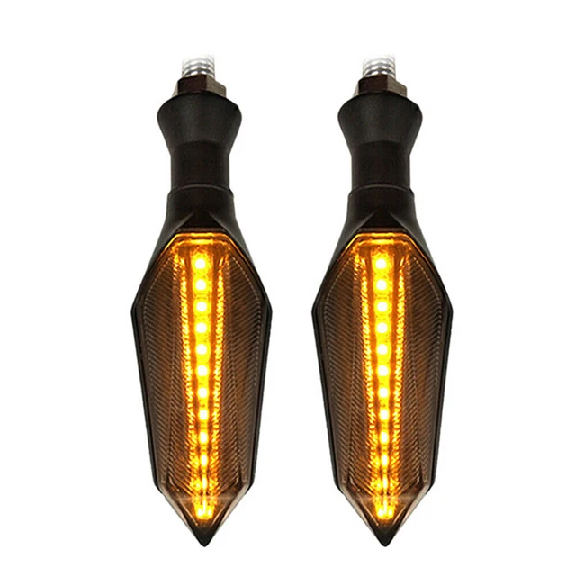 8mm Motorcycle LED Turn Signal Lamp Sequential Flowing Flash Indicator Lights Amber Running Light Motorcycle Tail Light