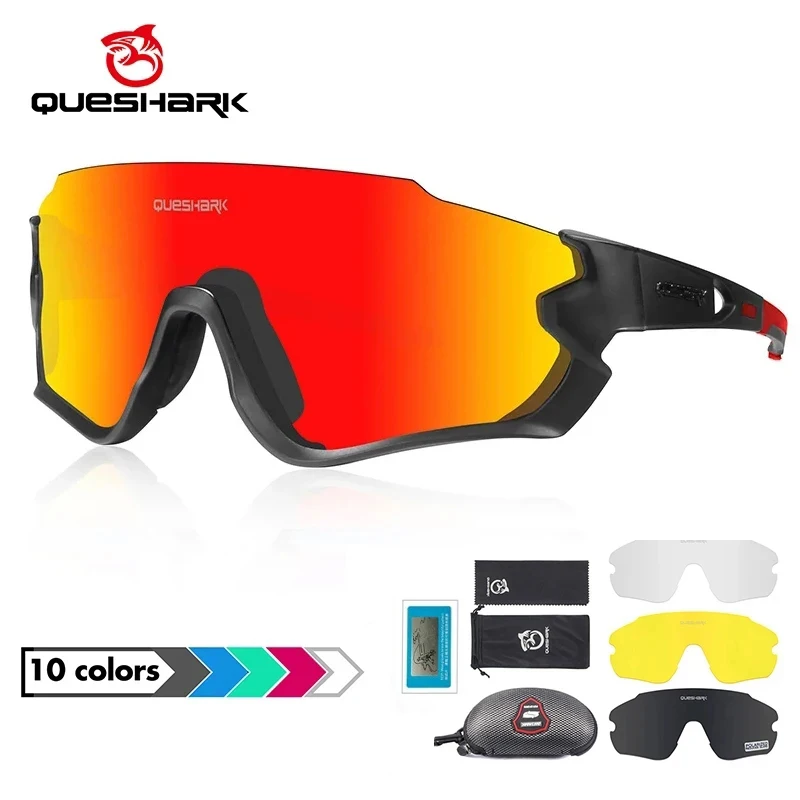 QUESHARK Adults HD Polarized Cycling Sunglasses Sports MTB Bicycle Eyewear  Riding Road UV Mirror Bike Glasses Goggles QE45 - AliExpress