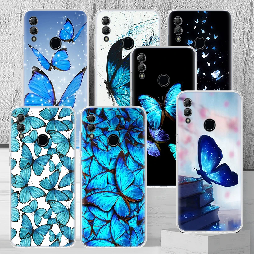 Blue Butterfly Beautiful Wing Phone Case Capa Per Huawei Honor 9 10 Lite 9X 8X 8A 8S Y5 Y6 Y7 Y9 P Smart Z 2019 1020I Pattern Co