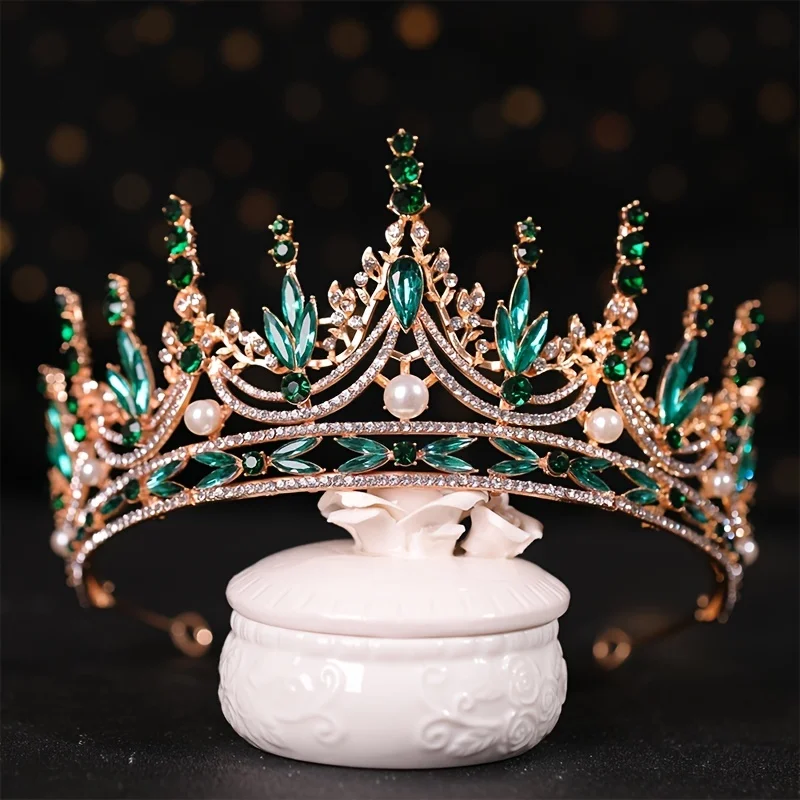 Luxury Pearl Crystal Tiaras And Crowns For Women Bride Rhinestone Prom Diadem Crown Tiara Wedding Bridal Hair Accessories Crown