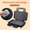 Electric Sandwich Maker Double-sided Heating Non-stick Plate Coating Non-slip Feet Design for Grilling, Frying Steaks, Etc 2