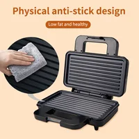 Electric Sandwich Maker Double-sided Heating Non-stick Plate Coating Non-slip Feet Design for Grilling, Frying Steaks, Etc 2
