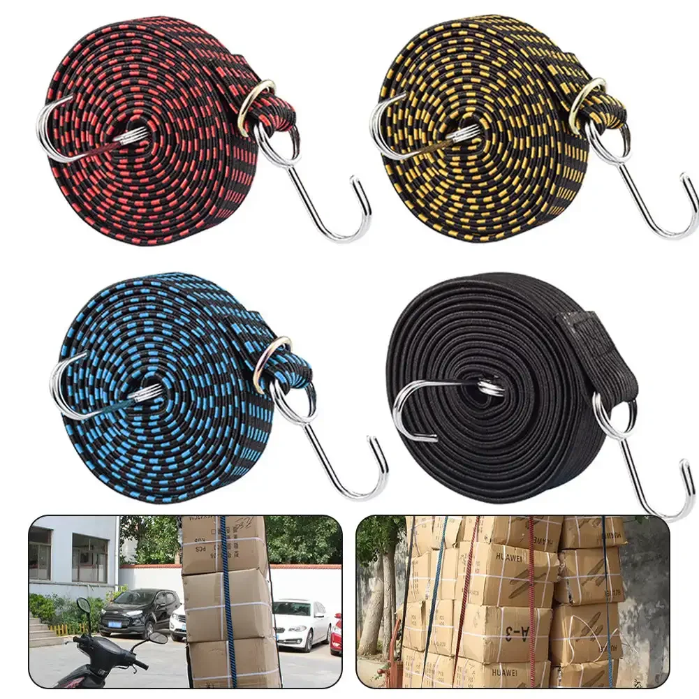 Motorcycle Bicycle Elastics Rubber Luggage Rope Cord Hooks Bikes Rope Tie Luggage Roof Rack Strap Fixed Band Moto Accessories