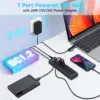 RSHTECH USB Hub 7 Ports USB 3 2 Gen 2 Splitter 10Gbps USB-A to USB-C Data Cable Individual Switches USB C Hub for Laptop PC 4
