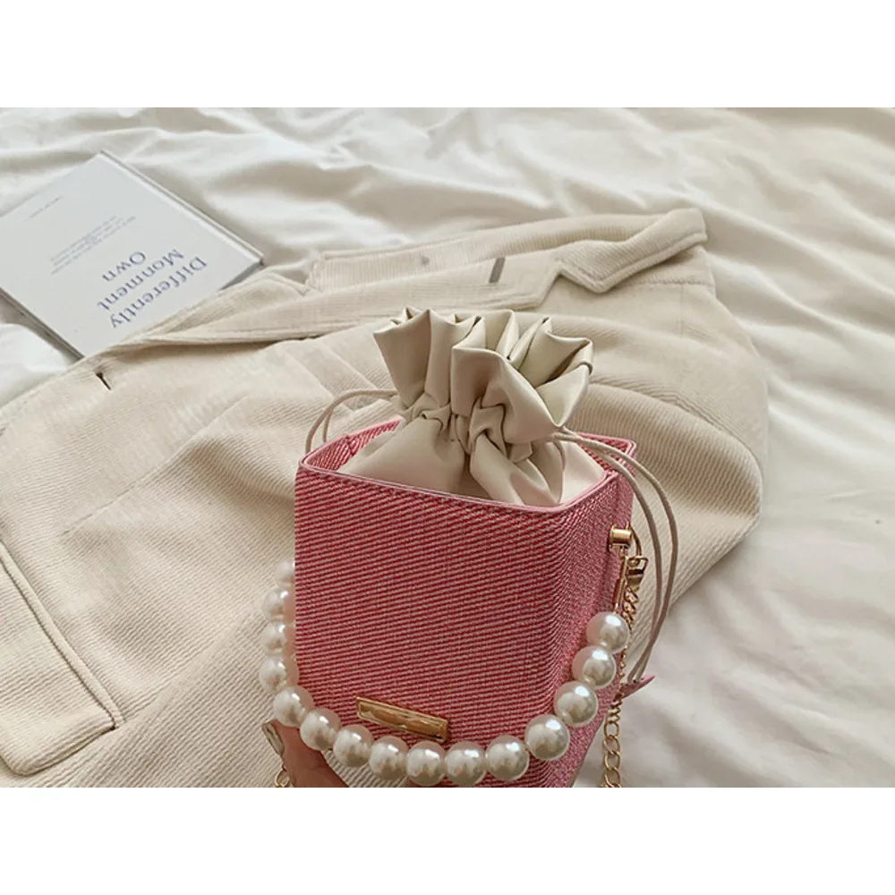 Γυναικεία τσάντα Crossbody με τσάντες χειρός Pearl Texture, μεγάλης χωρητικότητας, για το καλοκαίρι του 2024, σε νέο στυλ, κομψή, με προσωπικότητα και αλυσίδα_voghion.com
