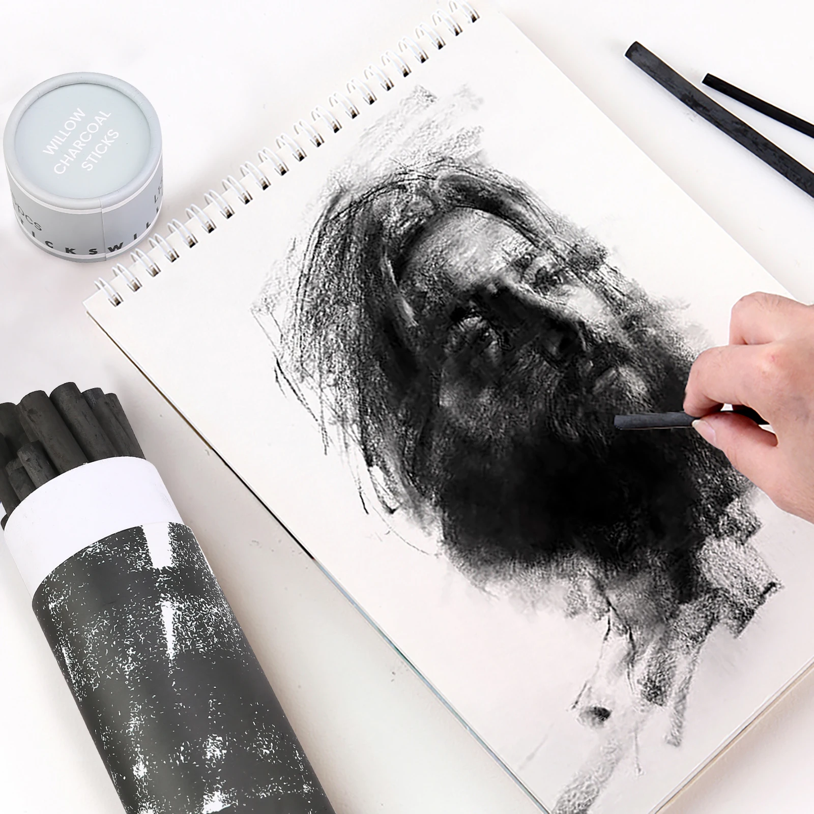 25 PCS Willow Charcoal Sticks Natural Willow Charcoal for Artists Beginners or Students of All Skill Levels charcoal sticks,drawing art supplies